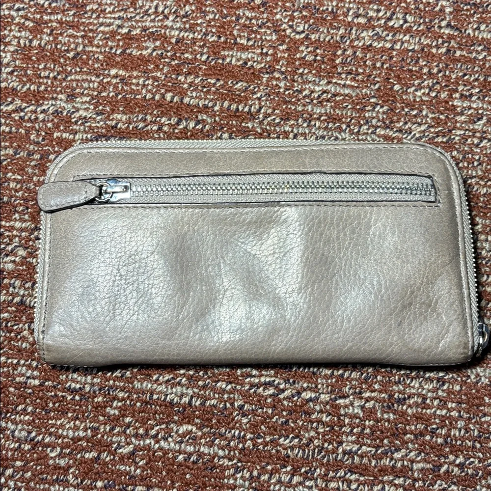 Brighton pretty tough studded medium leather wallet in Buff